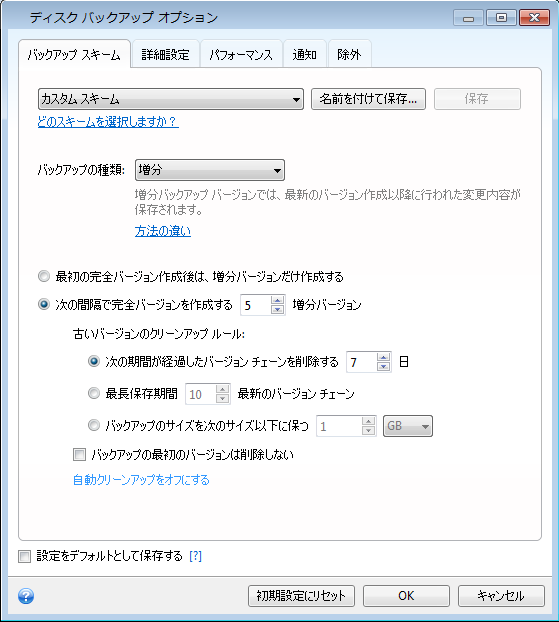 バックアップ スキーム