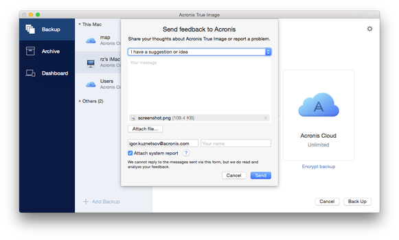feedback - mac