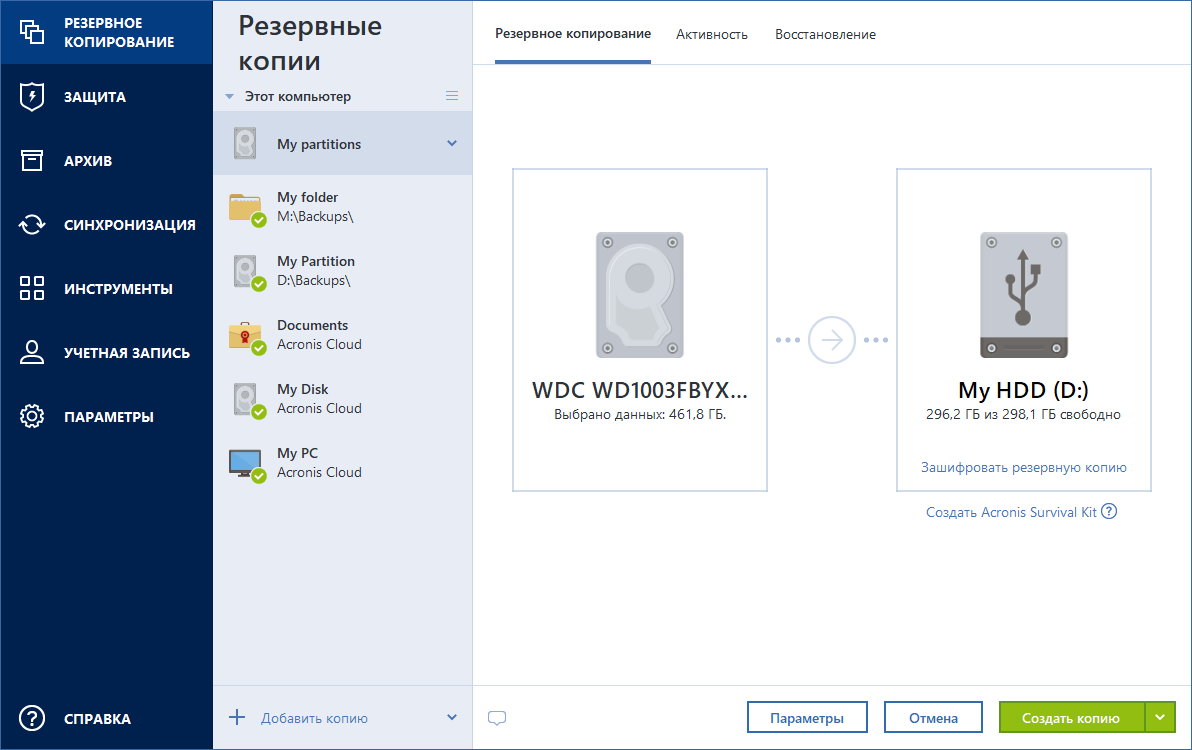 acronis survival kit что это